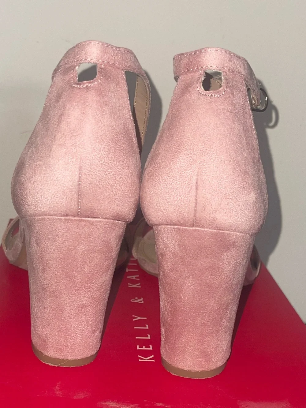 Kelly & Katie Dusty Rose Ankle Strap Block Heels